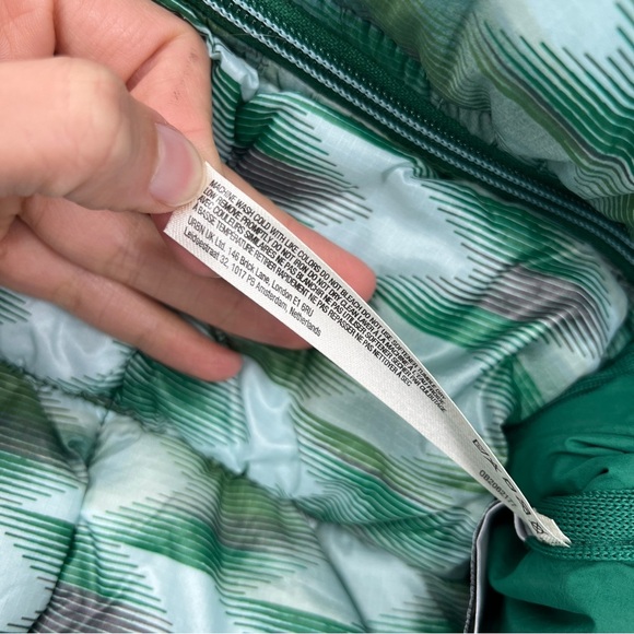 Free People Green Scrunchy Glossy Printed Pippa Packable Puffer Coat Small NWT - Picture 8 of 10